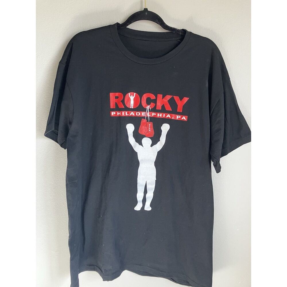 Rocky Balboa Tee Shirt Size Large Black, good condition